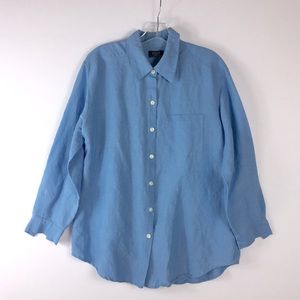Liz Claiborne Crazy Horse Ramie Rayon Button Down Shirt